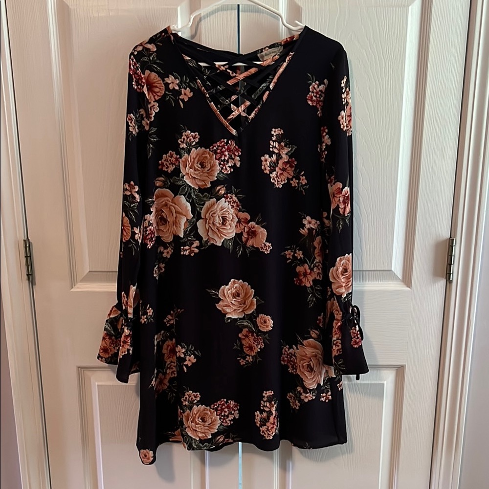 Altar’d State Dress with Floral Print and Unique Neckline